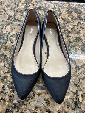 Express Black Pointed Toe Ballet Flats Size 6